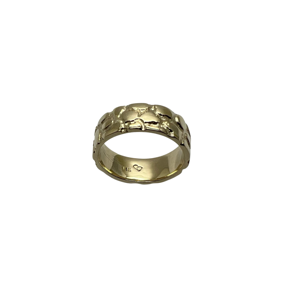 14k Men's Band Nugget Ring