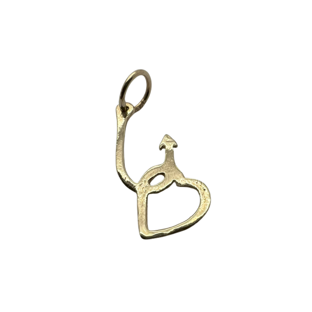 Anchor with Heart Charm Pendant