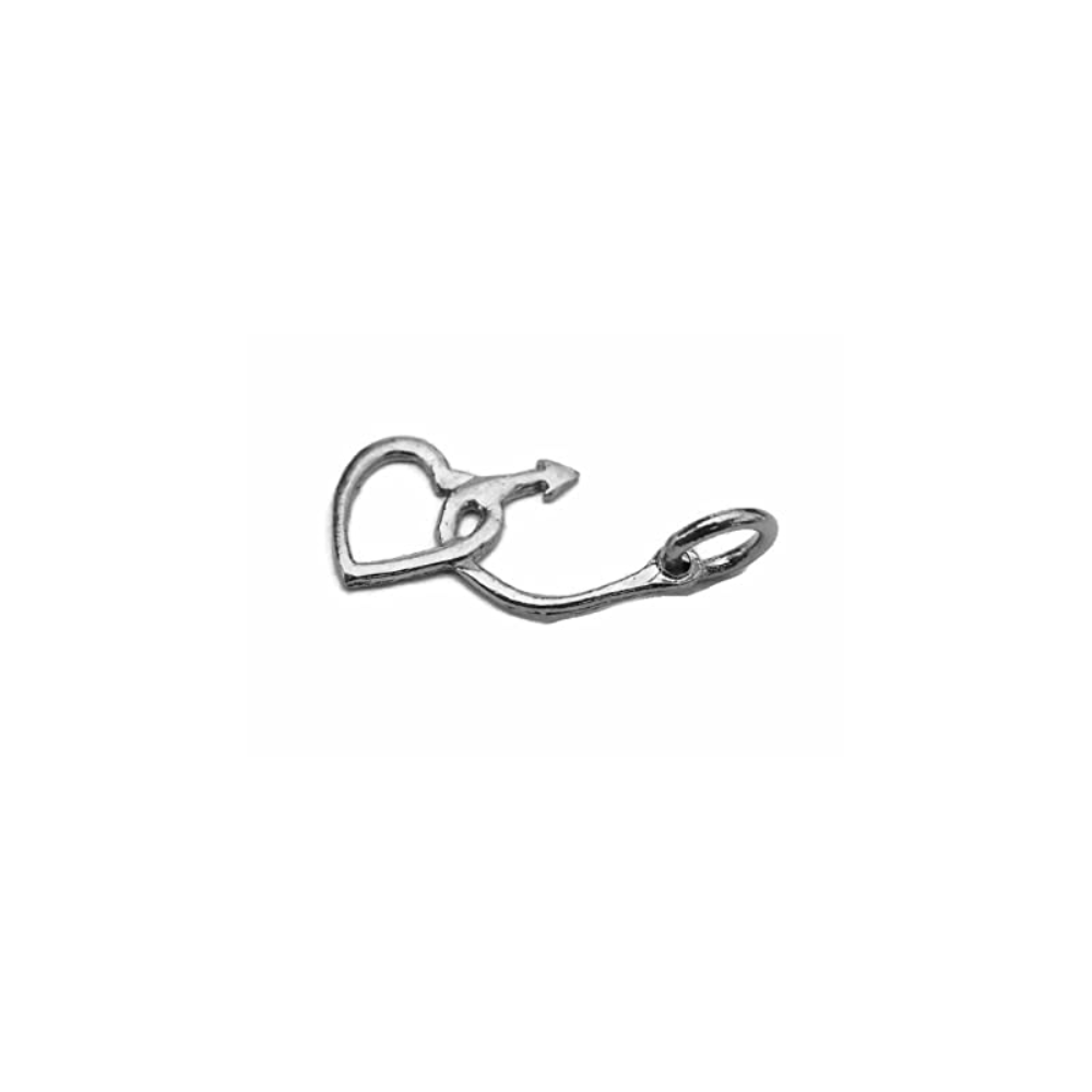 Anchor with Heart Charm Pendant