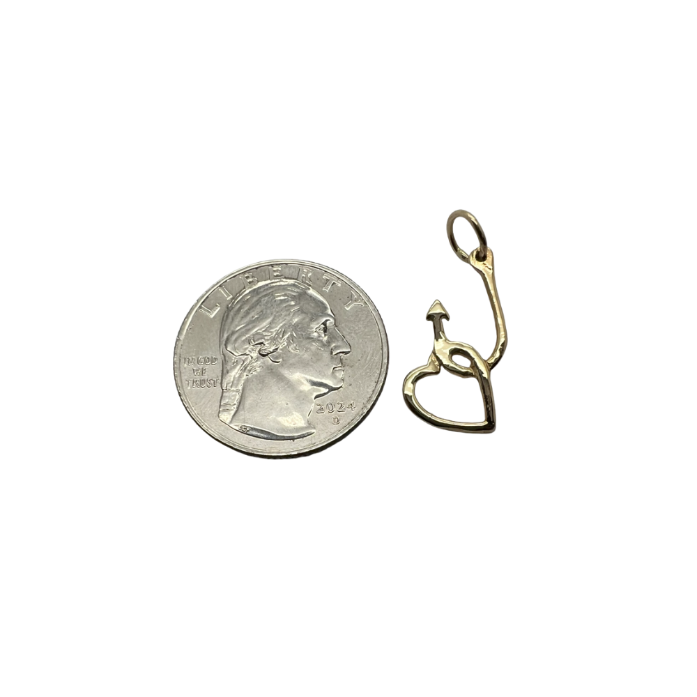 Anchor with Heart Charm Pendant