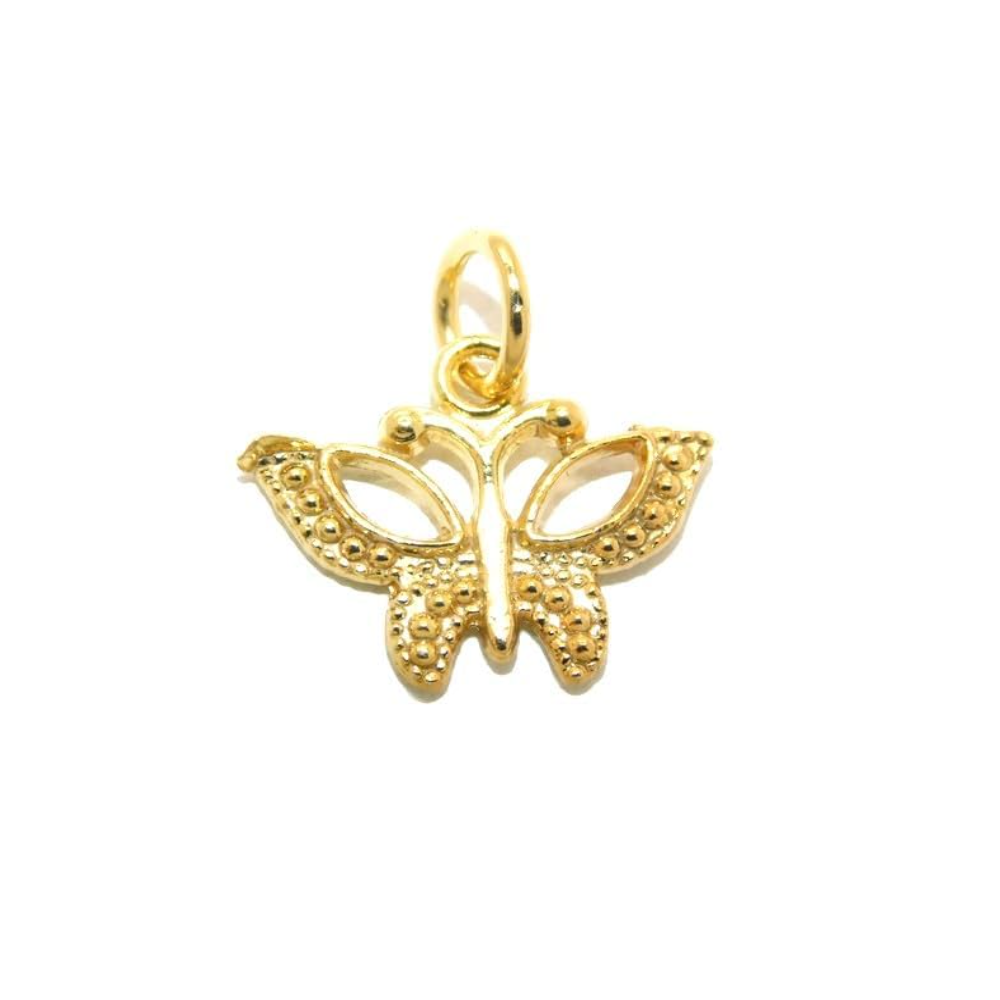 Butterfly Charm Pendant - Beaded