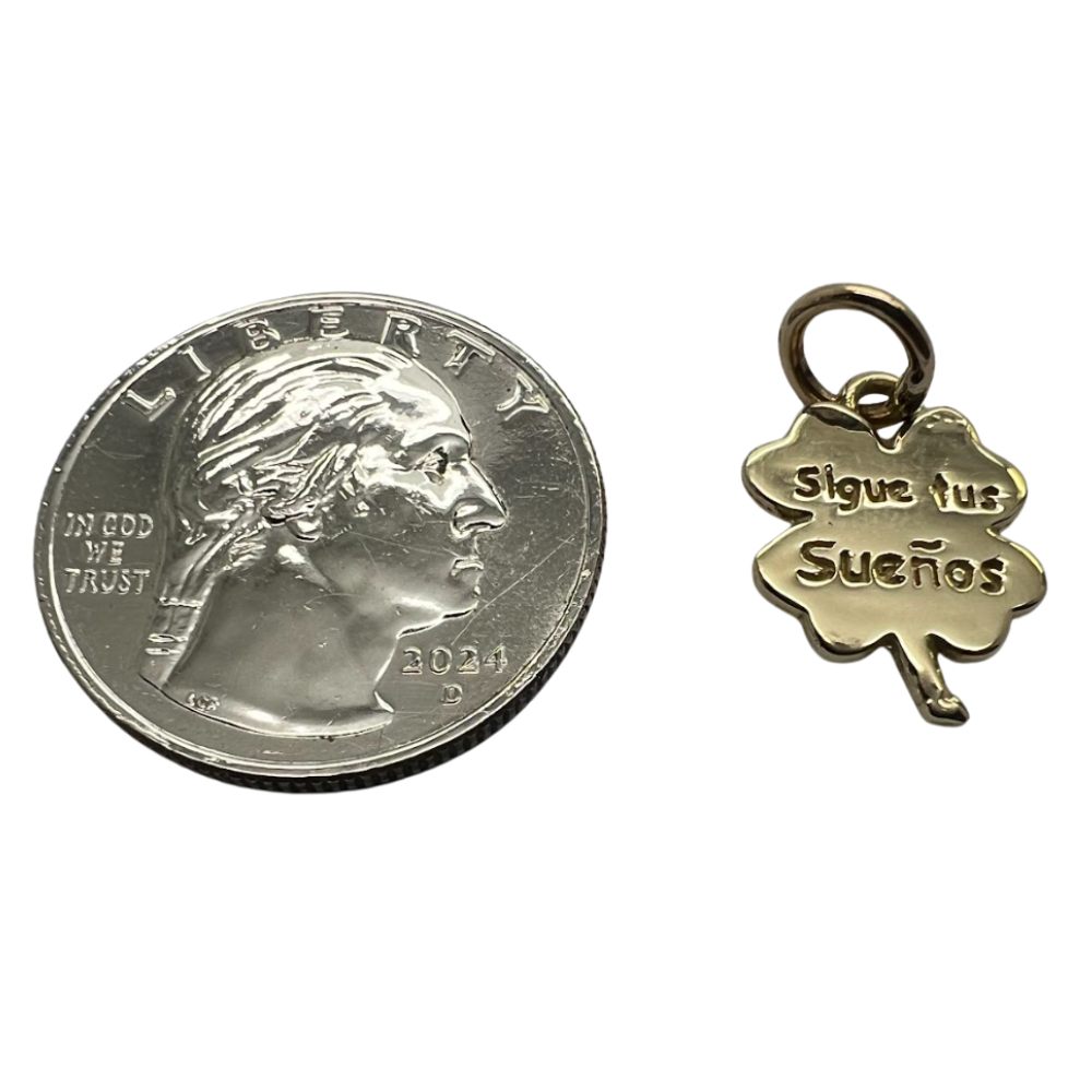Clover Charm Pendant - "Sigue Tus Suenos"