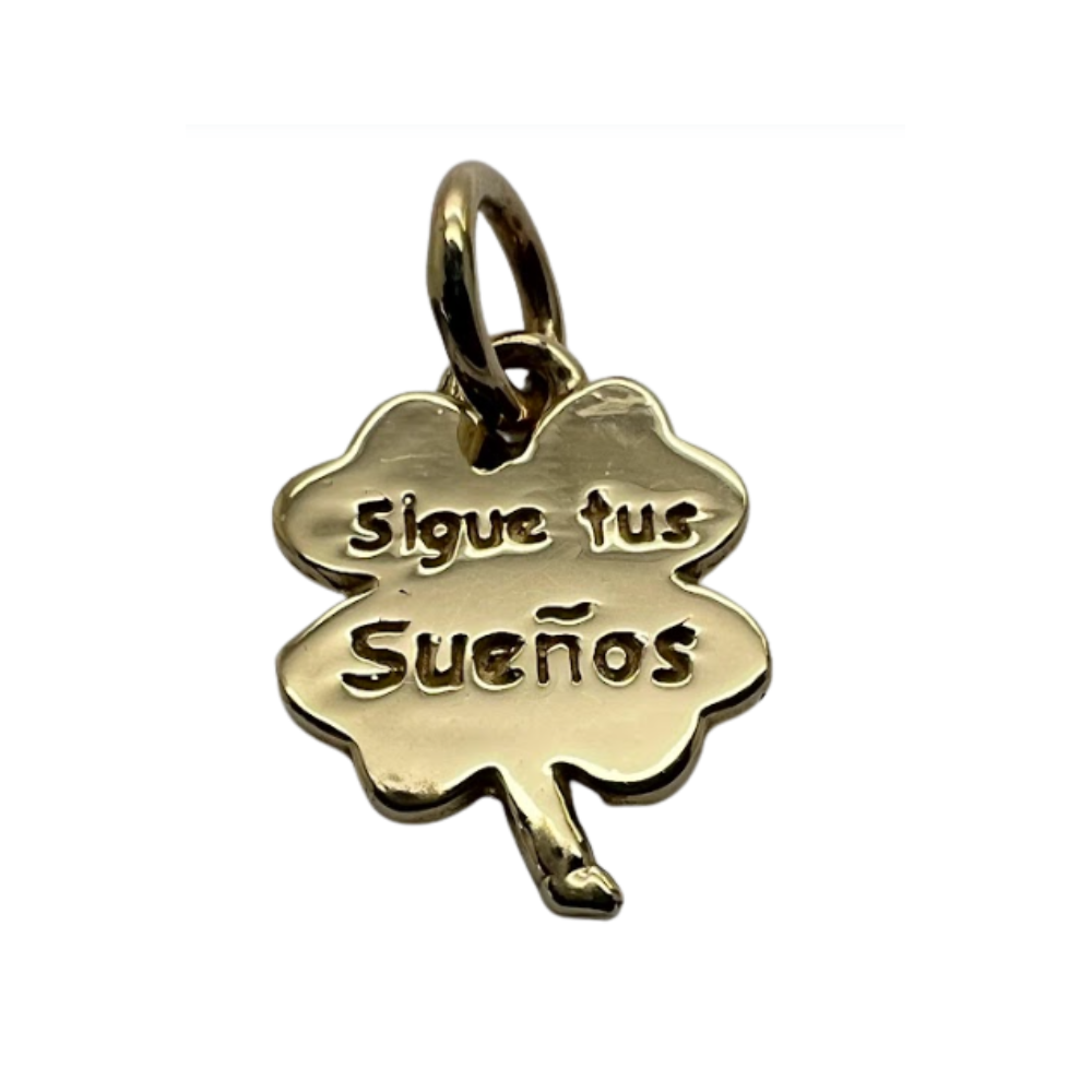 Clover Charm Pendant - "Sigue Tus Suenos"