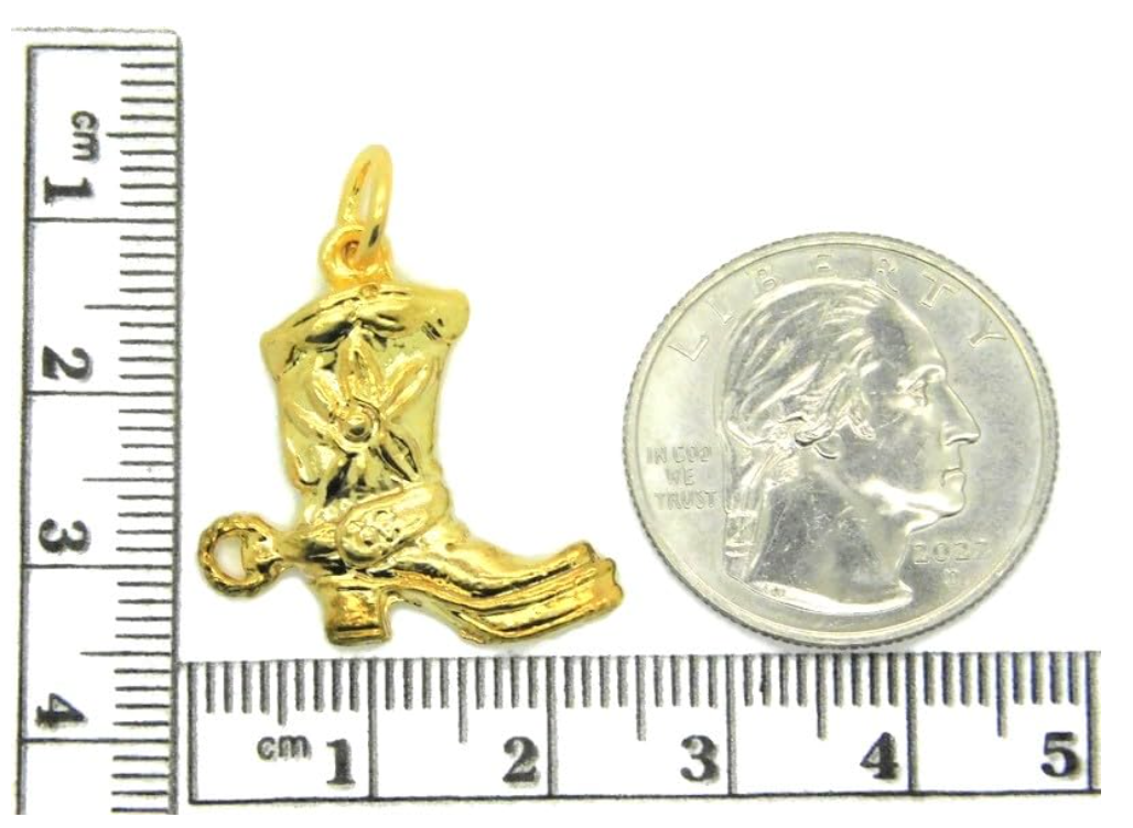 Cowboy Boot Floral Charm Pendant