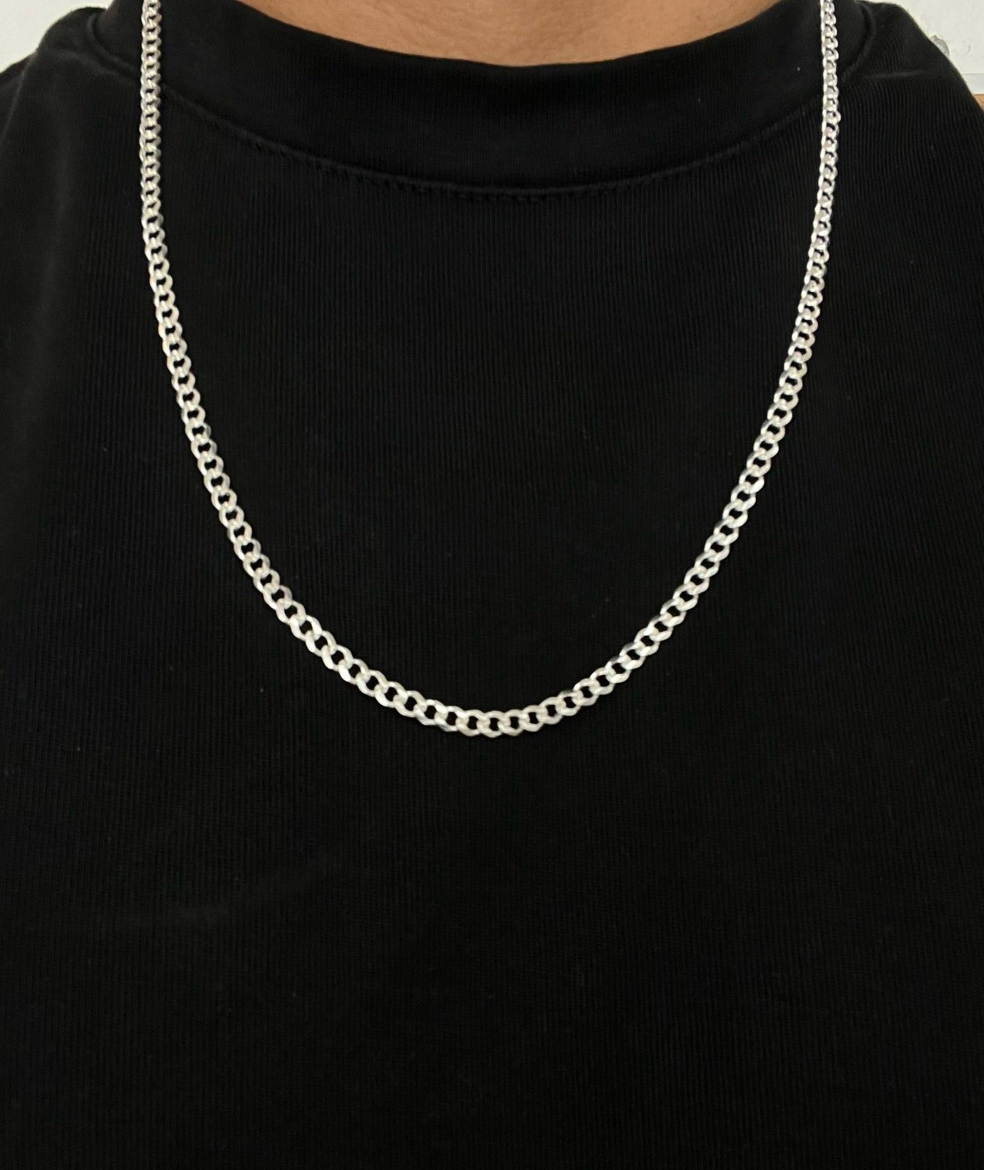 3.5mm Sterling Silver Cuban Link Chain Necklace | 24"