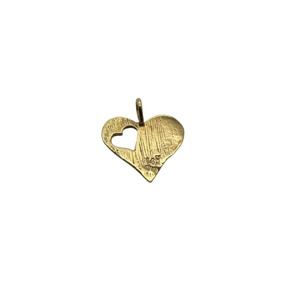 Cut Out Heart Charm Pendant