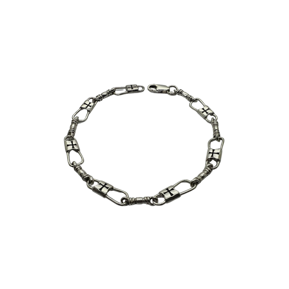 Fishers of Men Horizontal Maltese Cross Design Bracelet - Regular Link