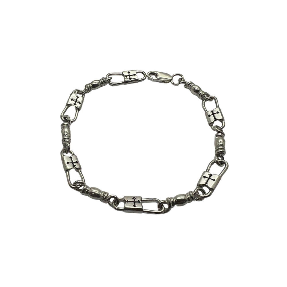 Fishers of Men Budded Cross Design Bracelet - Large Link