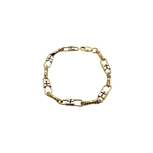 Fishers of Men Bold Maltese Cross Design Bracelet - Regular Link