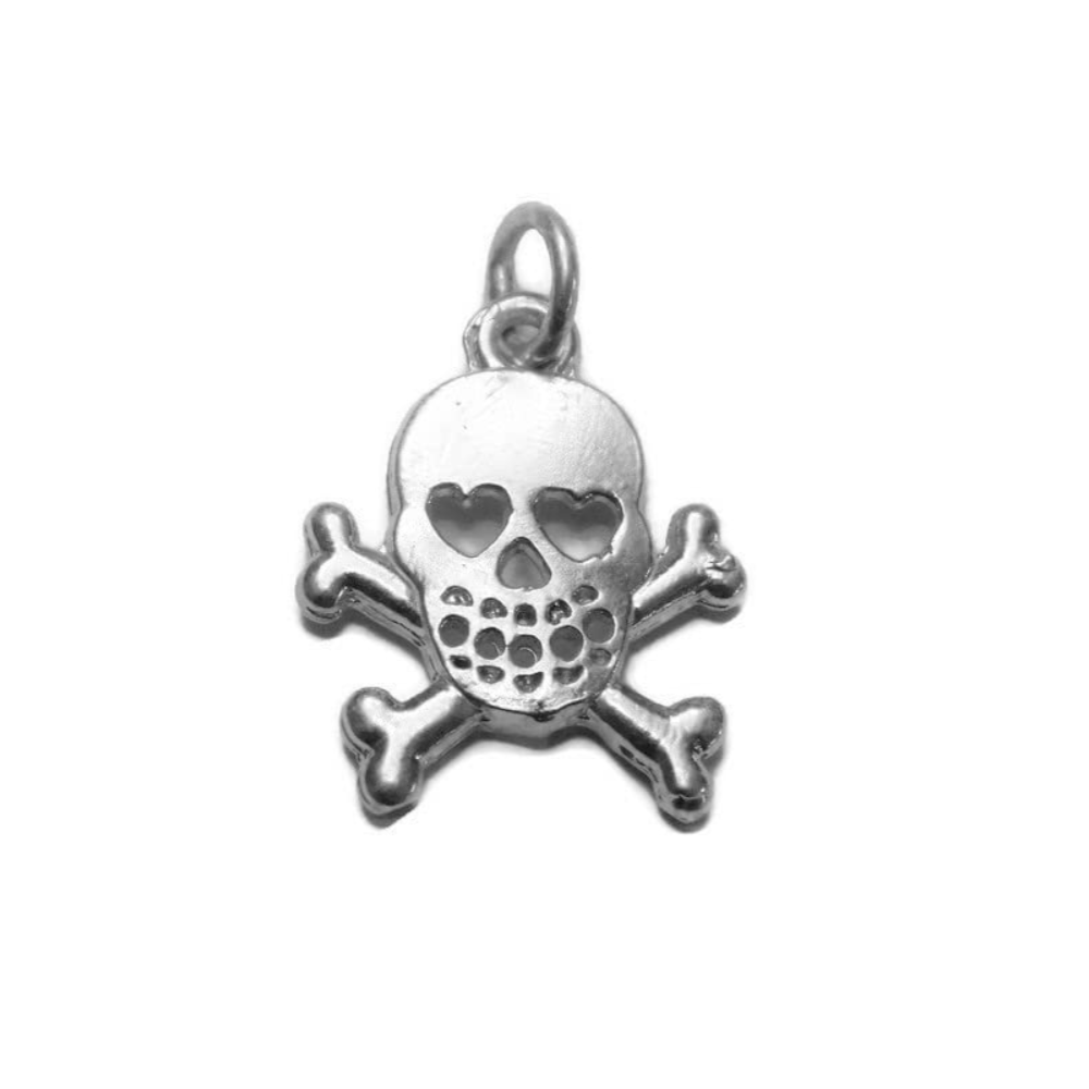 Skull Cross Heart Eyes Charm Pendant