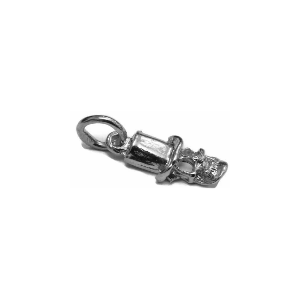 Skull Charm Pendant with Top Hat - Dia De los Muertos Insipired