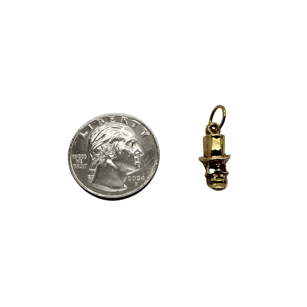 Skull Charm Pendant with Top Hat - Dia De los Muertos Insipired