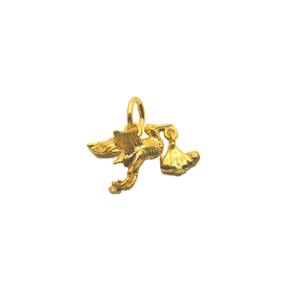 Stork with Baby Charm Pendant