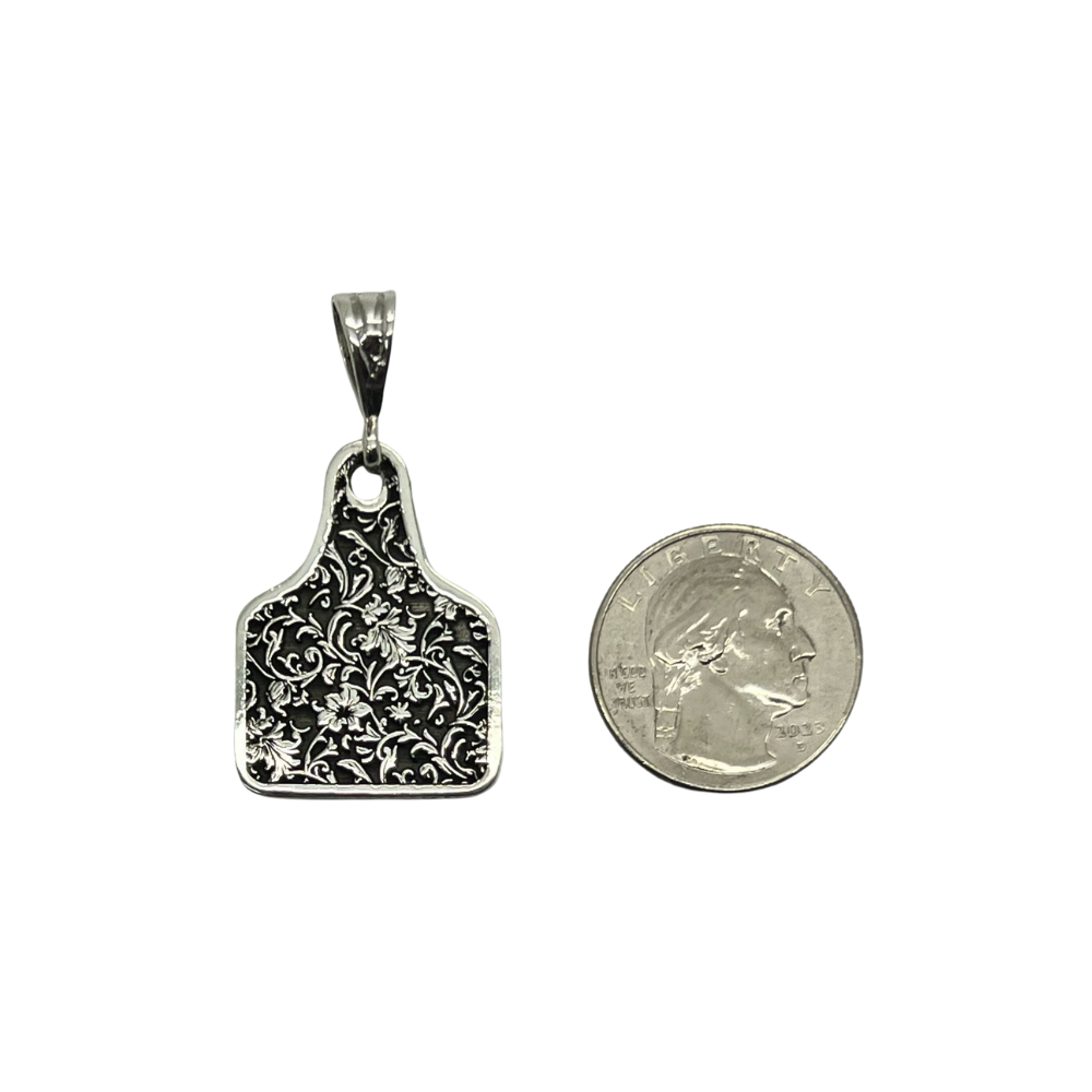 Floral Ranch Tag Pendant