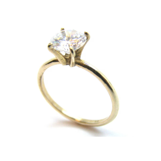 14k Dainty Solitaire Ring