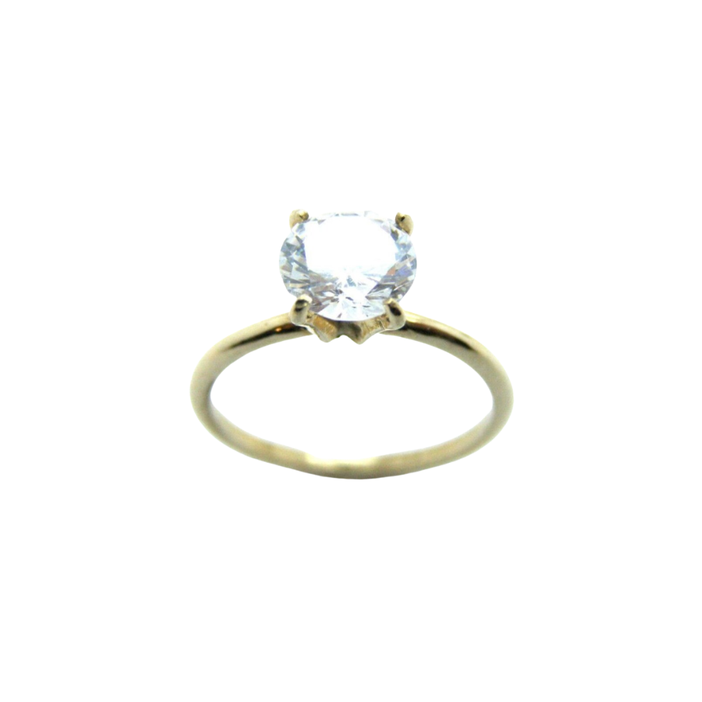 14k Dainty Solitaire Ring