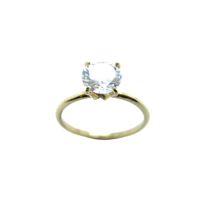 14k Dainty Solitaire Ring