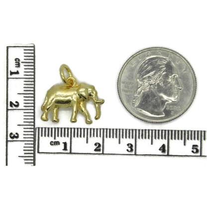 Small Elephant Charm Pendant - Minimalist