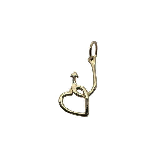 Anchor with Heart Charm Pendant