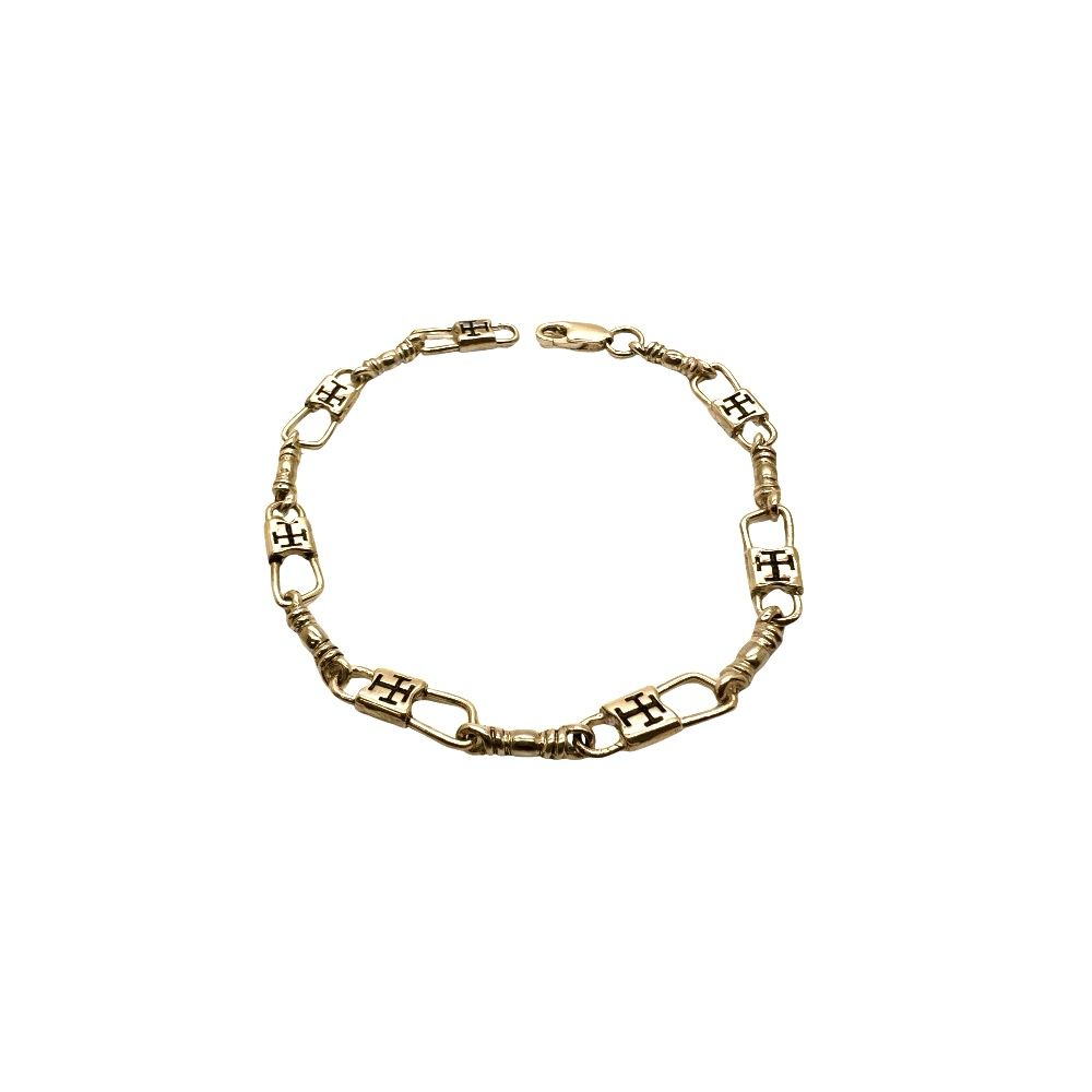 Fishers of Men Byzantine Cross Design Bracelet - Regular Link