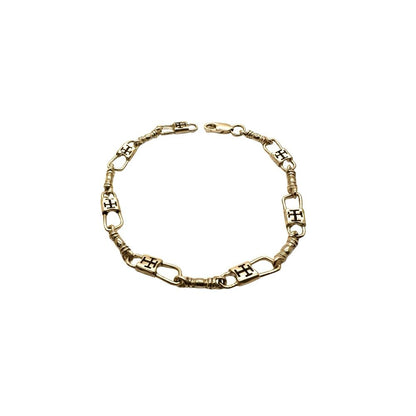 Fishers of Men Byzantine Cross Design Bracelet - Regular Link
