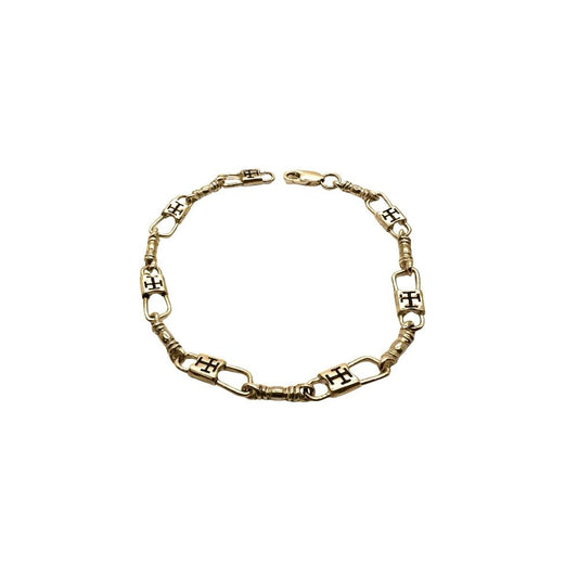 Fishers of Men Byzantine Cross Design Bracelet - Regular Link