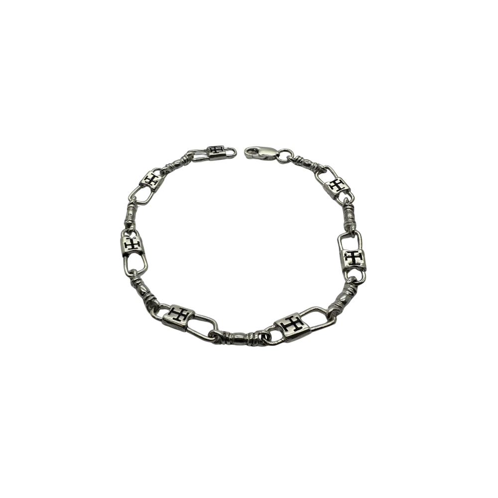 Fishers of Men Byzantine Cross Design Bracelet - Regular Link