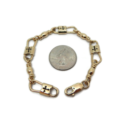 Fishers of Men Budded Cross Design Bracelet - Extra Large Link