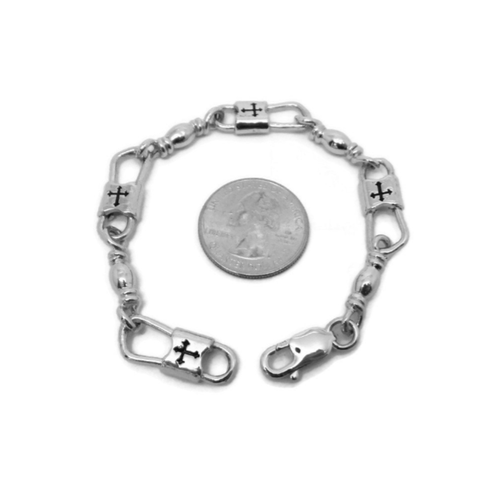 Fishers of Men Budded Cross Design Bracelet - Extra Large Link