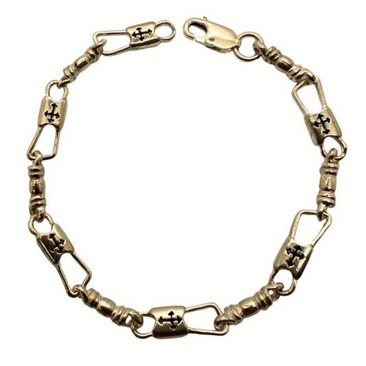 Fishers of Men Budded Cross Design Bracelet - Regular Link