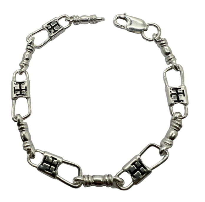 Fishers of Men Byzantine Cross Design Bracelet - Regular Link