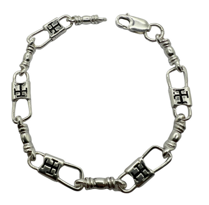 Fishers of Men Byzantine Cross Design Bracelet - Regular Link