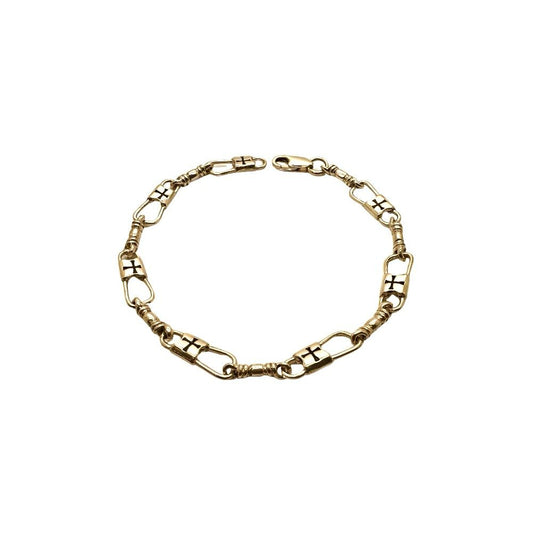 Fishers of Men Horizontal Maltese Cross Design Bracelet - Regular Link