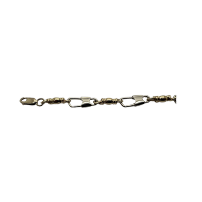 Fishers of Men Original Design Bracelet - Large Link Two Tone Pattern Yellow and White Gold