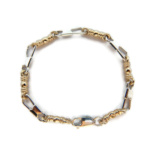 Fishers of Men Original Design Multi-Metal Bracelet - Medium Link Silver Start Pattern