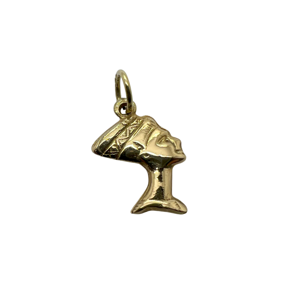 Nefertiti Egyptian Queen Charm Pendant - Side Profile