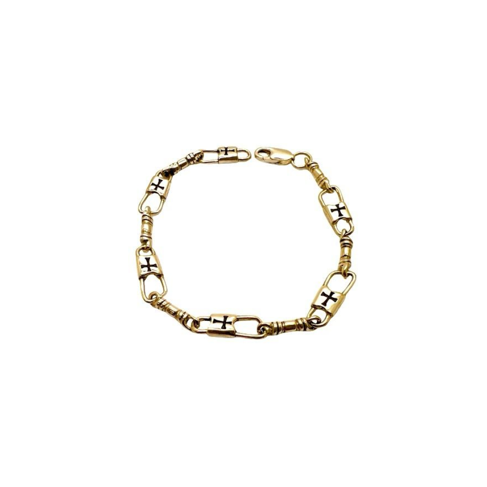 Fishers of Men Bold Maltese Cross Design Bracelet - Regular Link