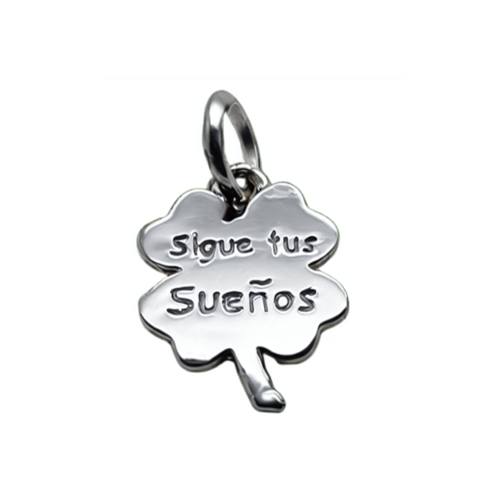 Clover Charm Pendant - "Sigue Tus Suenos"