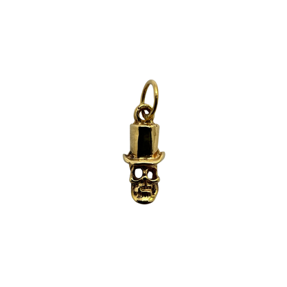 Skull Charm Pendant with Top Hat - Dia De los Muertos Insipired