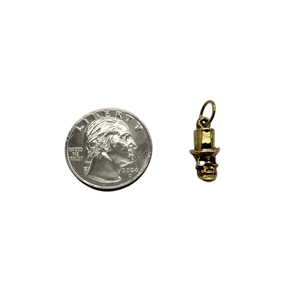 Skull Charm Pendant with Top Hat - Dia De los Muertos Insipired