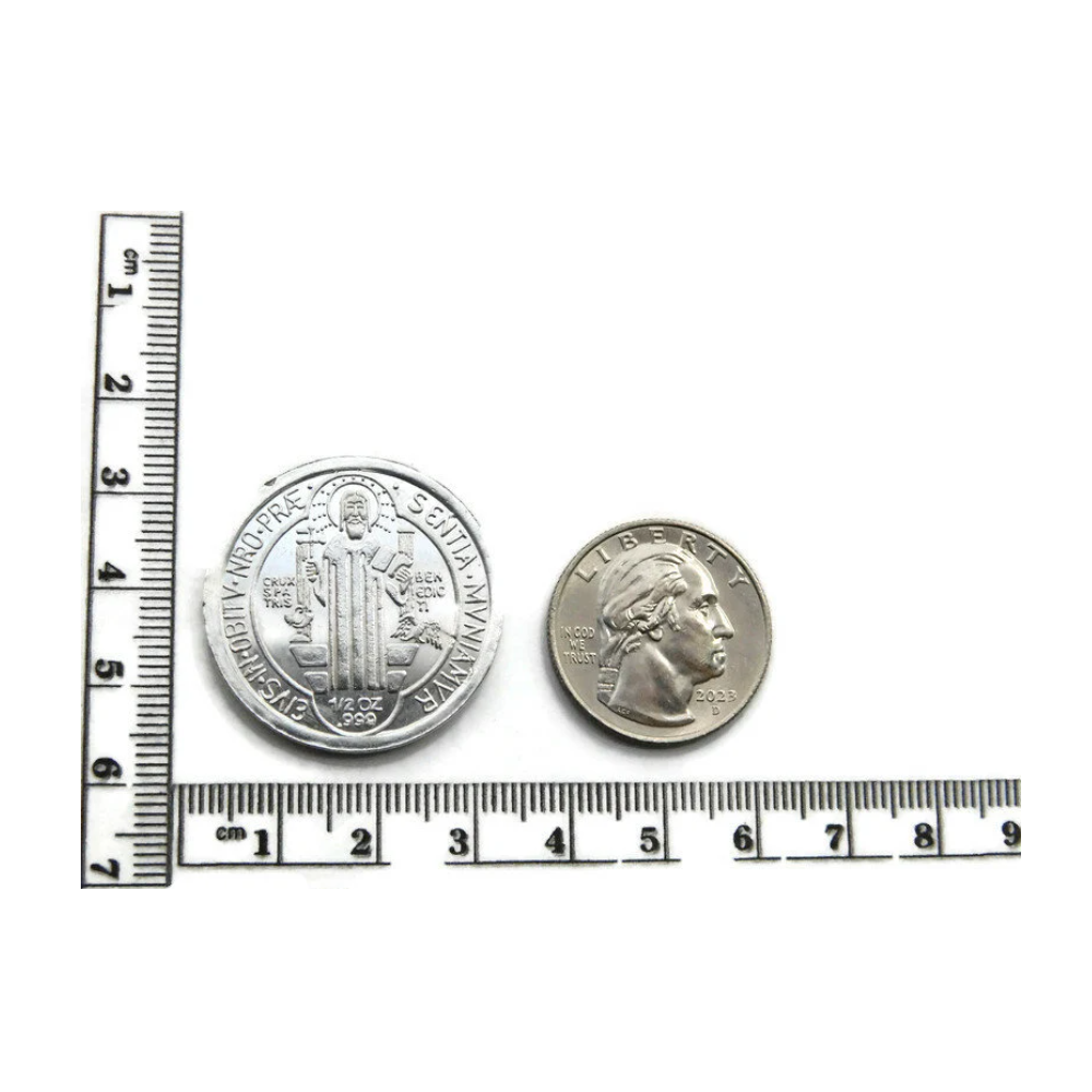 St. Benedict 1/2 oz .999 Pure Silver Coin