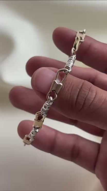 Fishers of Men Original Design Multi-Metal Bracelet Gold Start Pattern - Medium Link