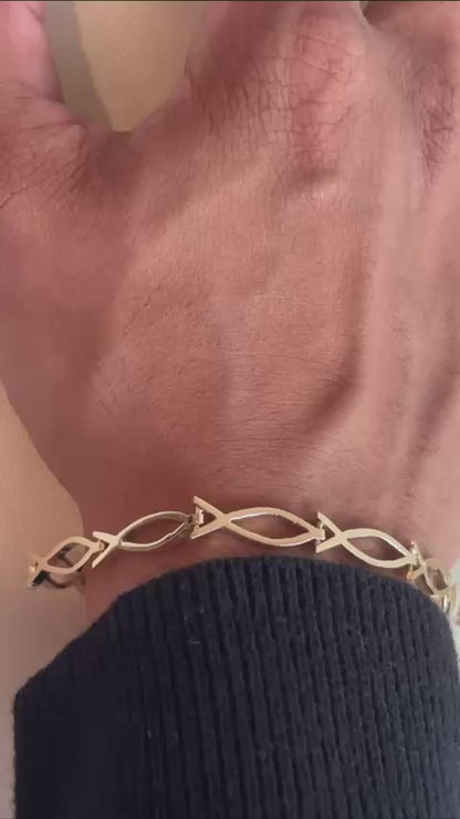 Fishers of Men Ichtys Fish Link Design Bracelet - Medium Link