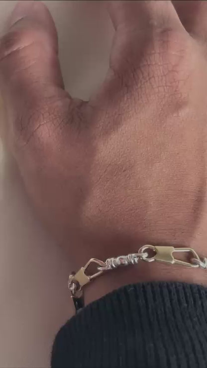 Fishers of Men Original Design Multi-Metal Bracelet Gold Start Pattern - Medium Link